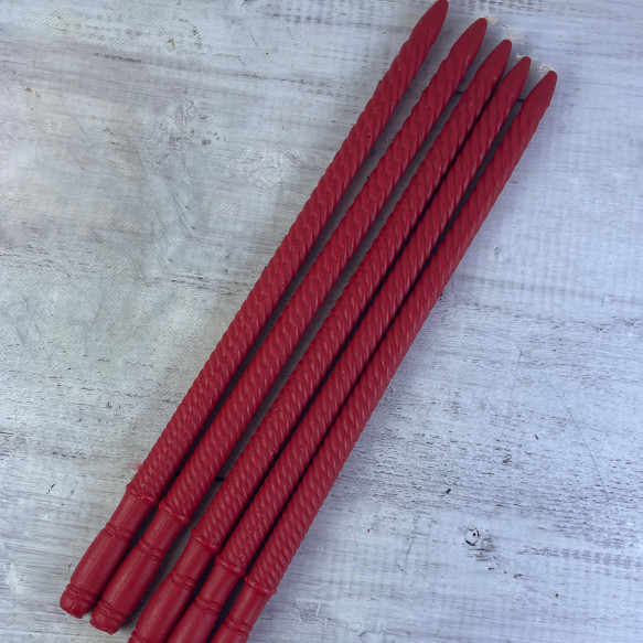 Червоні воскові свічки 45 см 