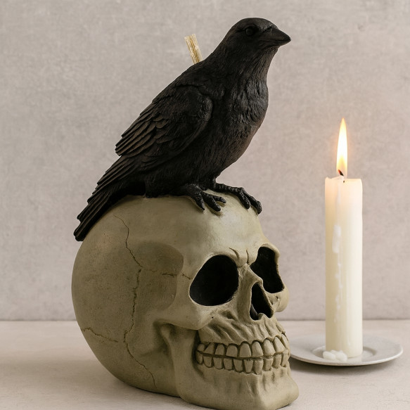 Воскова чорна свічка - Ворон на черепі