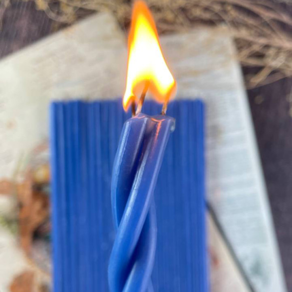 Сині воскові свічки 20 см