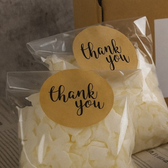 Етикетка самоклейка "Thank you" кругла 1 шт
